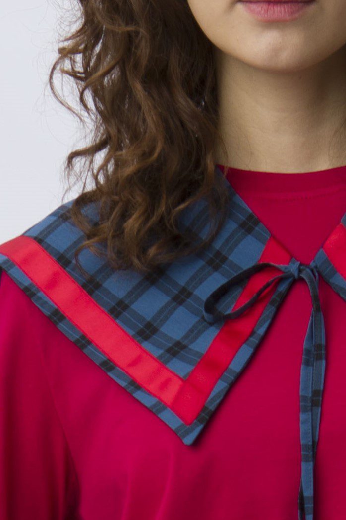 Воротник Кардинал Тартан (Cardinal Tartan) женский синий